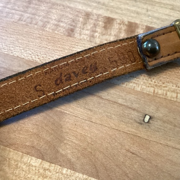 Narrow Brown Leather Belt with Metal Horseshoe Buckle Adjustable Small - Picture 4 of 4